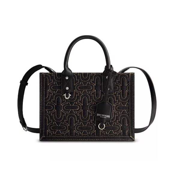 True Religion Quilted Horseshoe Modern Tote HandBag - Picture 1 of 9